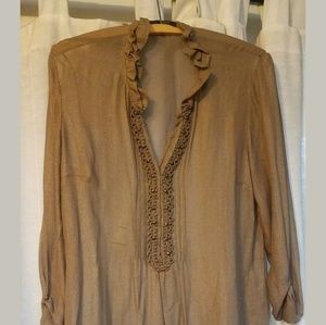 Elie Tahari Semi-sheer tunic with embellishments
